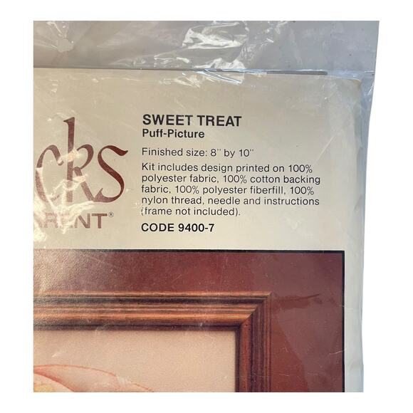 Vintage Fiddlesticks Crafts 1982 “Sweet Treat” Puff-Picture Sewing Kit #9400-7 - Picture 5 of 6